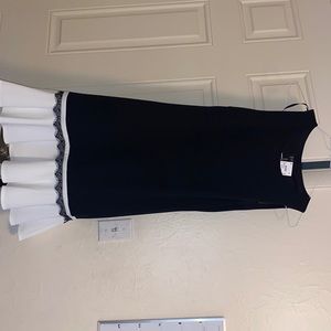 Black and white fishtail style dress